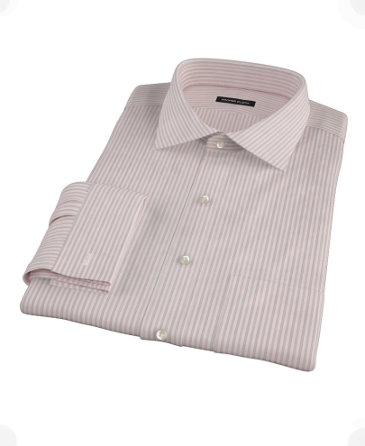 Bordered Pink Stripe Men's Dress Shirt 