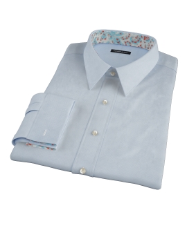 Light Blue Diamond Jacquard Custom Dress Shirt 