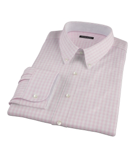 Pale Pink Gingham Custom Dress Shirt 