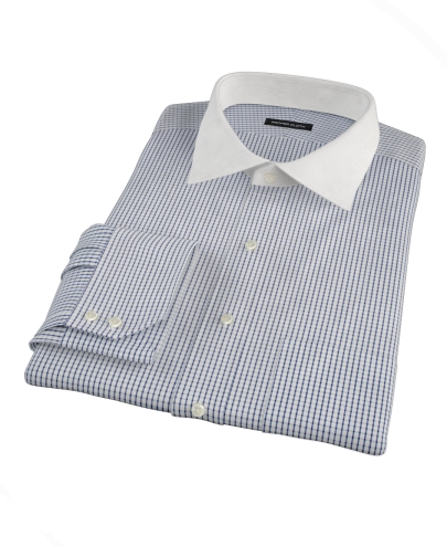 Blue Medium Grid Custom Dress Shirt 