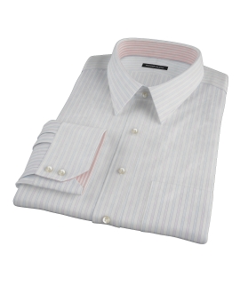 Blue and Lavender Stripe Fitted Dress Shirt 