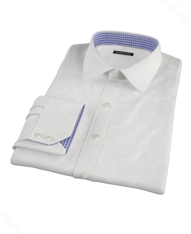 White Pinpoint Fitted Dress Shirt 