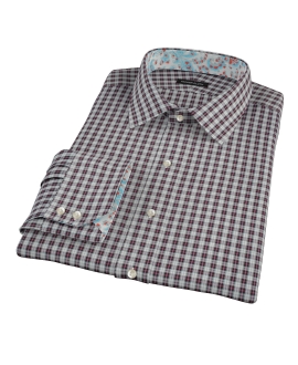 Sullivan Street Maroon Plaid Custom Dress Shirt 
