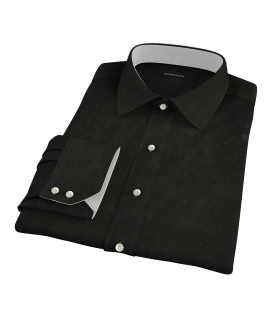Black Broadcloth Custom Dress Shirt 