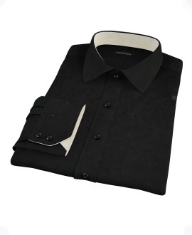 Black 100s Broadcloth Custom Dress Shirt 