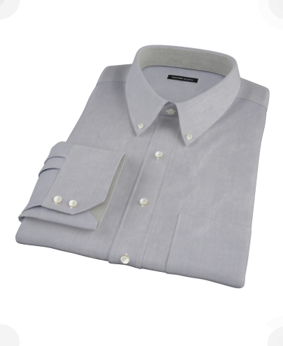 Blue End-on-End Fitted Dress Shirt 