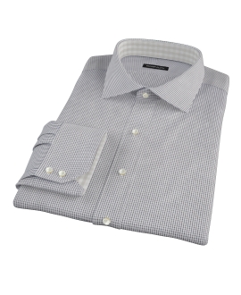 Black Small Grid Fitted Dress Shirt 