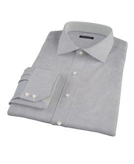 Black Small Grid Men's Dress Shirt 