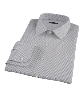 Black Small Grid Men's Dress Shirt 