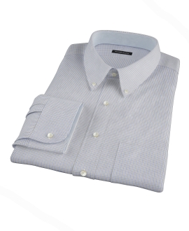 Blue Black Peached Tattersall Men's Dress Shirt 