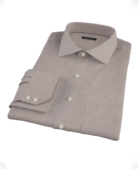 Brown and Grey Check Custom Dress Shirt 