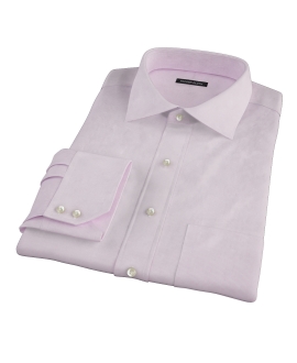 Pink Mini Grid Fitted Dress Shirt 