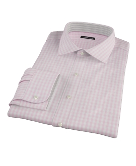 Pale Pink Gingham Custom Dress Shirt 