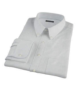 Light Blue Grid Twill Fitted Dress Shirt 