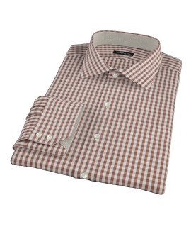 Clove Brown Gingham Custom Dress Shirt 