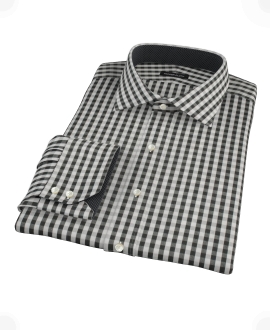 Black Classic Gingham Men's Dress Shirt 