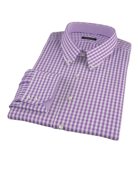 Purple Aster Gingham Fitted Dress Shirt 