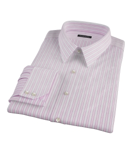 Madison Wrinkle-Resistant Pink Wide Stripe Men's Dress Shirt 