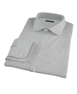 Light Gray Herringbone Custom Dress Shirt 