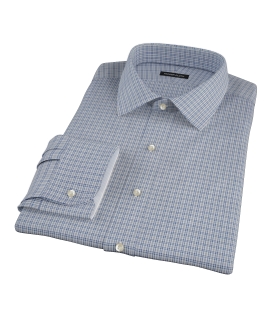 Navy HD Check Fitted Dress Shirt 