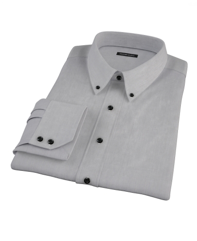 Jones Charcoal Grey End-on-End Fitted Dress Shirt 