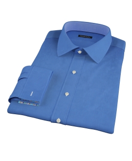 Dark Blue Broadcloth Fitted Dress Shirt 