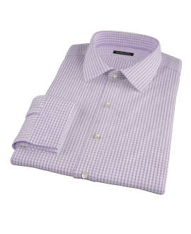 Greenwich Lavender Grid Fitted Dress Shirt 