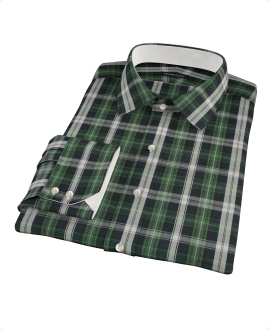 Green Navy Plaid Check Custom Dress Shirt 