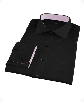 Black 100s Broadcloth Men's Dress Shirt 