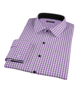 Purple Aster Gingham Men's Dress Shirt 
