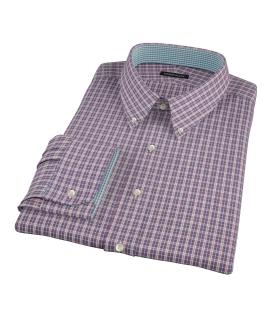 Violet Plaid Oxford Cloth Custom Dress Shirt 