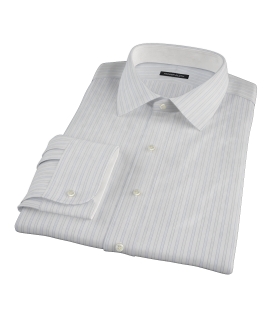 Blue and Green Stripe Men's Dress Shirt 