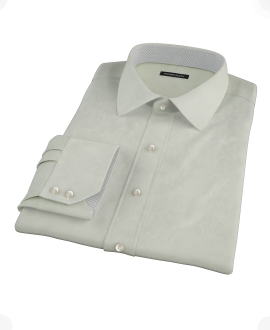 Soft Green Basketweave Custom Dress Shirt 
