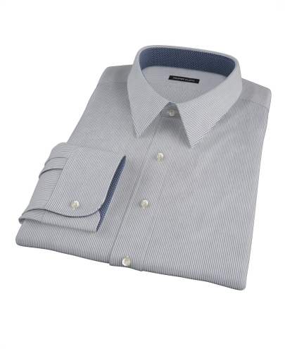 100s Navy Stripe Men's Dress Shirt 