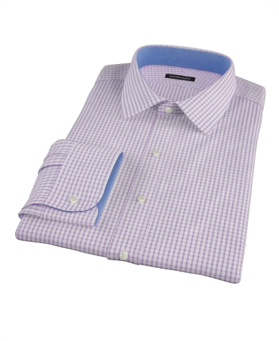 Greenwich Lavender Grid Custom Dress Shirt 