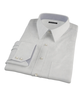 100s Pale Gray Stripe Fitted Dress Shirt 