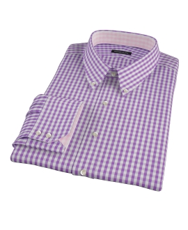Purple Aster Gingham Men's Dress Shirt 