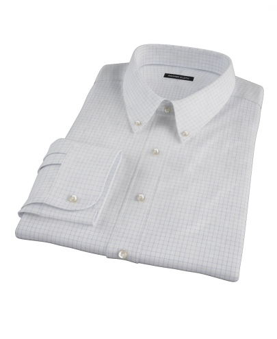 Morton Wrinkle-Resistant Navy Graph Fitted Dress Shirt 