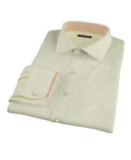 Yellow End-on-End Stripe Fitted Dress Shirt 