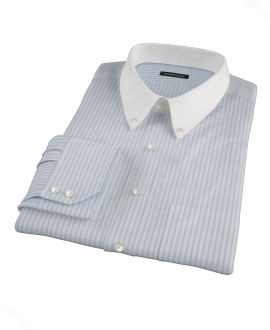 Light Blue Stripe Oxford Fitted Dress Shirt 