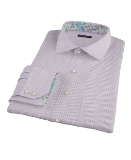 Blue Red Peached Tattersall Men's Dress Shirt 