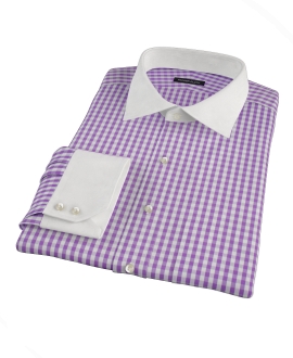 Purple Aster Gingham Custom Dress Shirt 