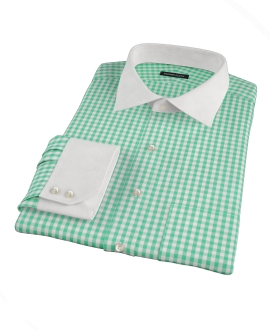 Light Green Gingham Men's Dress Shirt 