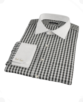 Black Classic Gingham Men's Dress Shirt 