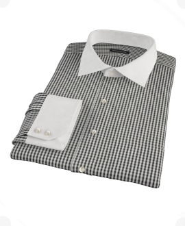 Small Black Gingham Custom Dress Shirt 