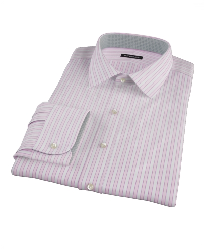 Madison Wrinkle-Resistant Pink Wide Stripe Custom Dress Shirt 
