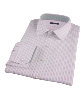 Madison Wrinkle-Resistant Pink Wide Stripe Custom Dress Shirt 