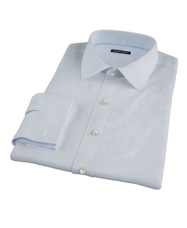 Bowery Light Blue Wrinkle-Resistant Pinpoint Fitted Dress Shirt 