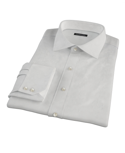 100s Pale Gray Stripe Custom Dress Shirt 