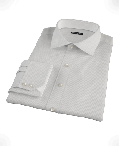 Japanese Gray Mini Grid Fitted Dress Shirt 